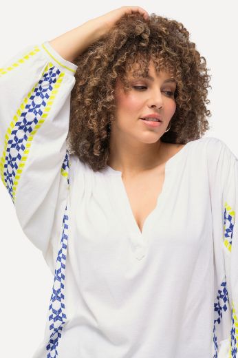Plus size veliki brojevi Bluza dugih rukava s ukrasnim vezom za punije