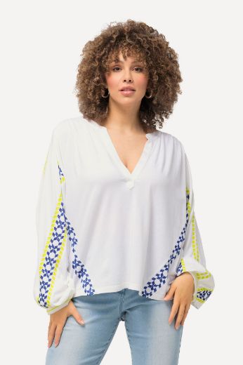 Plus size veliki brojevi Bluza dugih rukava s ukrasnim vezom za punije