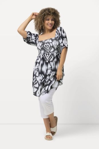 Plus size veliki brojevi Tunika kratkih rukava s printom za punije