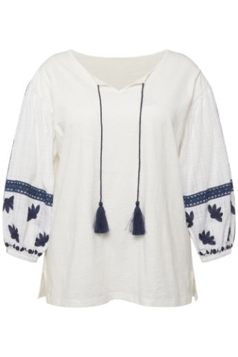 Plus size veliki brojevi Bluza dugih rukava s ukrasnim vezom za punije