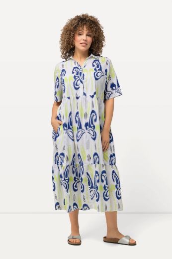 Plus size veliki brojevi Haljina kratkih rukava A kroja za punije