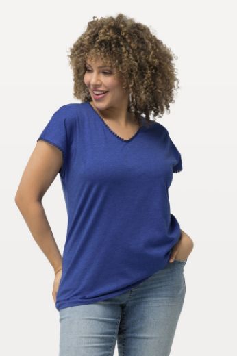 Plus size veliki brojevi Majica kratkih rukava s dekorativnim obrubom za punije