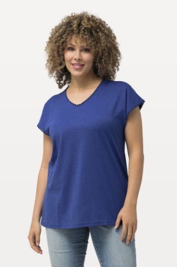 Plus size veliki brojevi Majica kratkih rukava s dekorativnim obrubom za punije