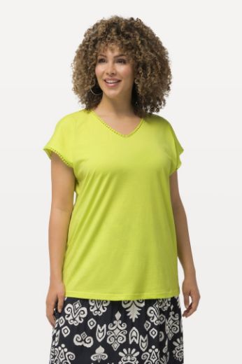 Plus size veliki brojevi Majica kratkih rukava s dekorativnim obrubom za punije