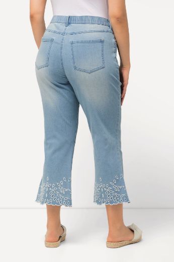 Plus size veliki brojevi Traperice 7/8 s dekorativnim obrubom za punije