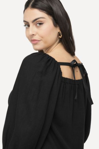 Plus size veliki brojevi Haljina midi 3/4 rukavi s vezanjem na leđima za punije