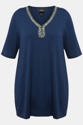 Plus size veliki brojevi Majica kratkih rukava s ukrasnim dodatkom za punije