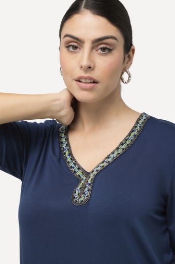 Plus size veliki brojevi Majica kratkih rukava s ukrasnim dodatkom za punije