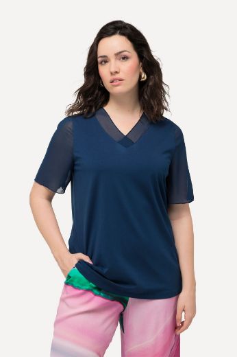 Plus size veliki brojevi Majica kratkih rukava V izreza za punije