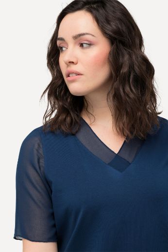 Plus size veliki brojevi Majica kratkih rukava V izreza za punije