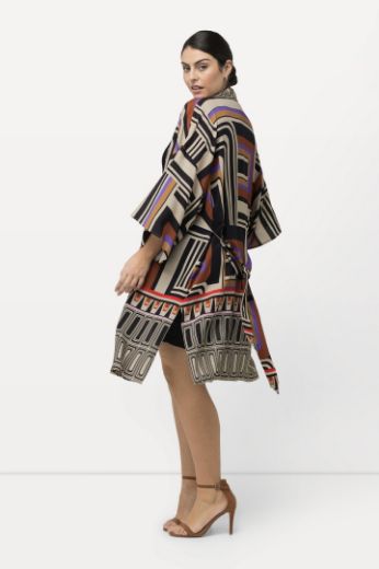 Plus size veliki brojevi Kimono na vezanje geometrijskog printa za punije