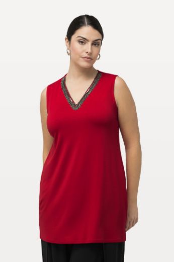 Plus size veliki brojevi Majica bez rukava s dekorativnim dodatkom na ovratniku za punije