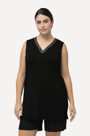 Plus size veliki brojevi Majica bez rukava s dekorativnim dodatkom na ovratniku za punije