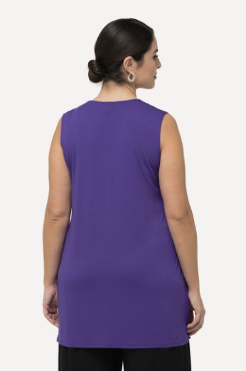 Plus size veliki brojevi Majica bez rukava s dekorativnim dodatkom na ovratniku za punije
