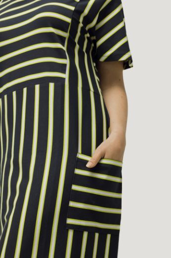 Plus size veliki brojevi Haljina kratkih rukava s printom okomitih i vodoravnih pruga za punije