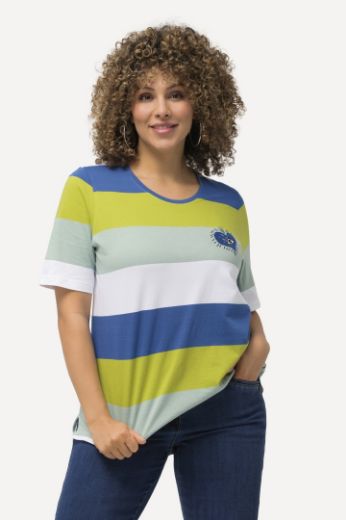 Plus size veliki brojevi Majica kratkih rukava motiv srca i pruga za punije
