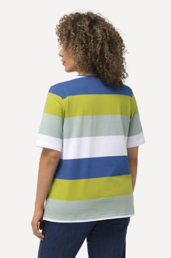 Plus size veliki brojevi Majica kratkih rukava motiv srca i pruga za punije