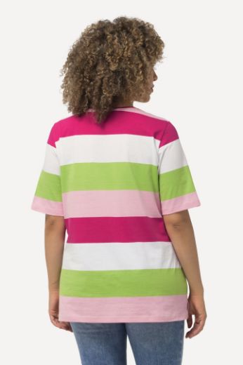 Plus size veliki brojevi Majica kratkih rukava motiv srca i pruga za punije