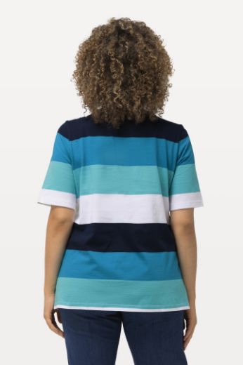 Plus size veliki brojevi Majica kratkih rukava motiv srca i pruga za punije