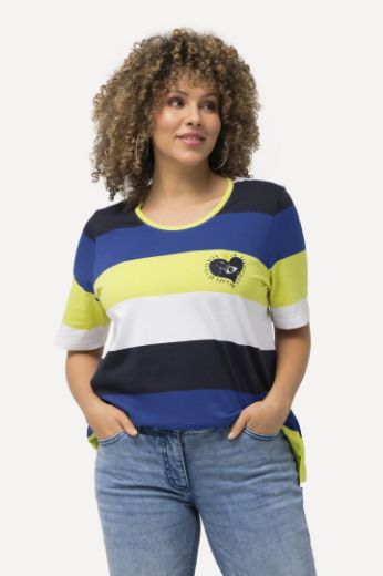Plus size veliki brojevi Majica kratkih rukava motiv srca i pruga za punije