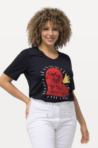Plus size veliki brojevi Majica kratkih rukava motiv srca za punije