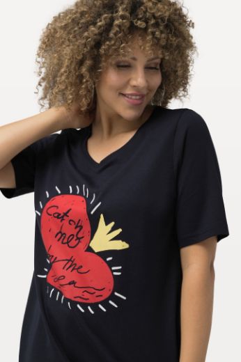 Plus size veliki brojevi Majica kratkih rukava motiv srca za punije