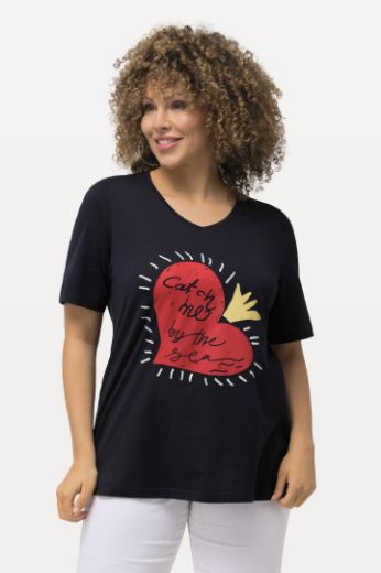 Plus size veliki brojevi Majica kratkih rukava motiv srca za punije