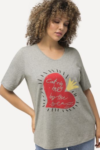 Plus size veliki brojevi Majica kratkih rukava motiv srca za punije