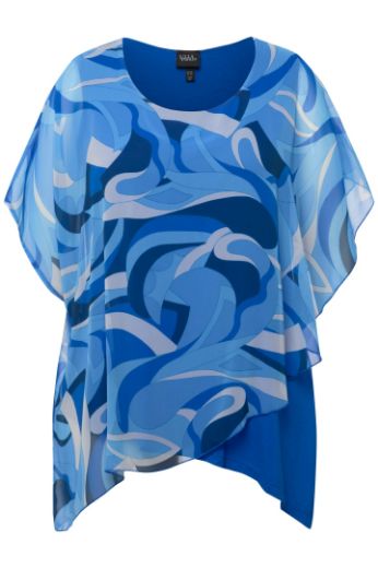 Plus size veliki brojevi Bluza dvoslojna s motivom valova za punije