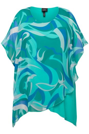 Plus size veliki brojevi Bluza dvoslojna s motivom valova za punije