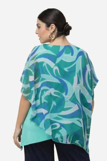 Plus size veliki brojevi Bluza dvoslojna s motivom valova za punije