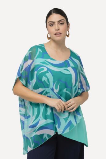 Plus size veliki brojevi Bluza dvoslojna s motivom valova za punije