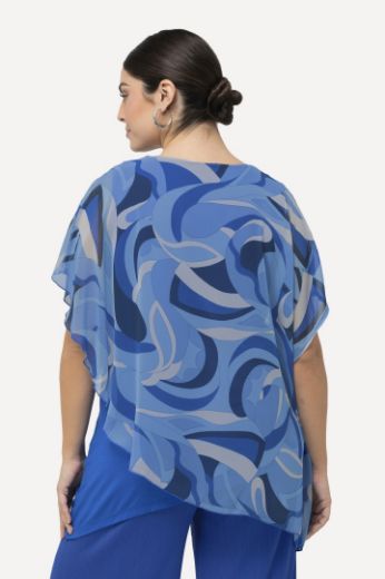 Plus size veliki brojevi Bluza dvoslojna s motivom valova za punije