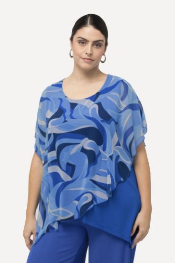 Plus size veliki brojevi Bluza dvoslojna s motivom valova za punije