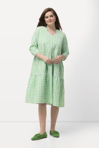Plus size veliki brojevi Haljina 3/4 rukava V ovratnika za punije