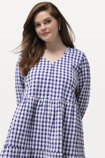 Plus size veliki brojevi Haljina 3/4 rukava V ovratnika za punije