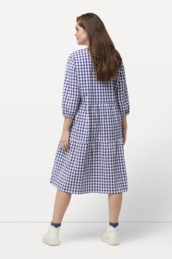 Plus size veliki brojevi Haljina 3/4 rukava V ovratnika za punije