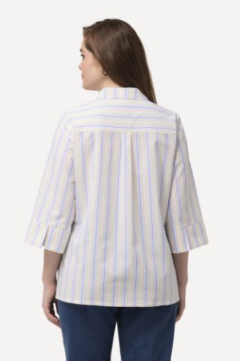 Plus size veliki brojevi Košulja 3/4 rukavi na pruge za punije