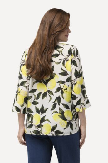 Plus size veliki brojevi Tunika 3/4 rukavi s printom limuna za punije