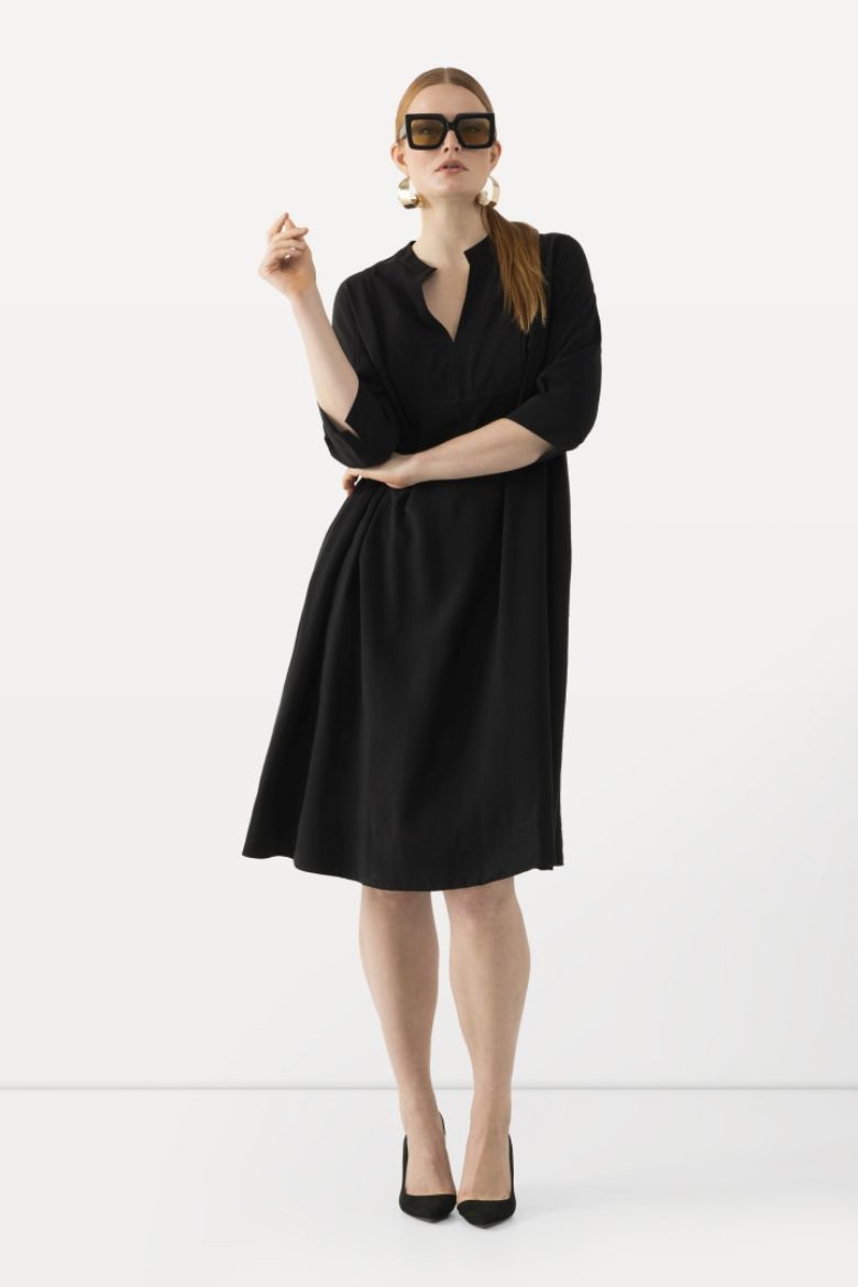 Plus size veliki brojevi Haljina midi 3/4 rukavi A kroja za punije