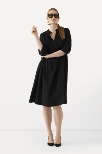 Plus size veliki brojevi Haljina midi 3/4 rukavi A kroja za punije
