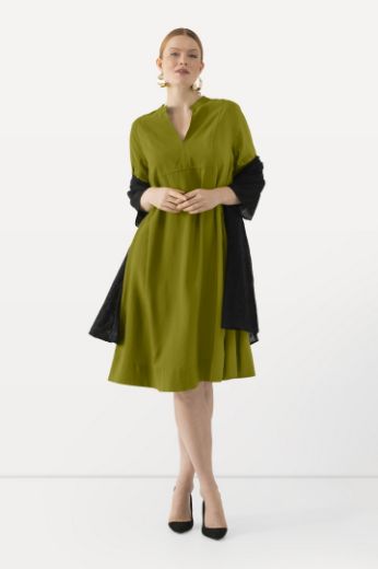 Plus size veliki brojevi Haljina midi 3/4 rukavi A kroja za punije