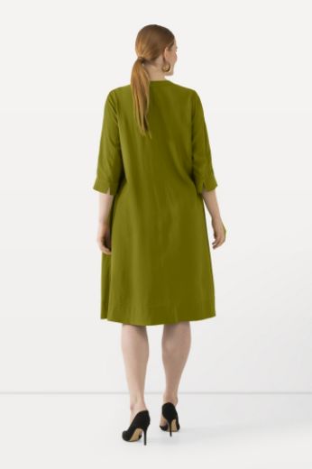 Plus size veliki brojevi Haljina midi 3/4 rukavi A kroja za punije