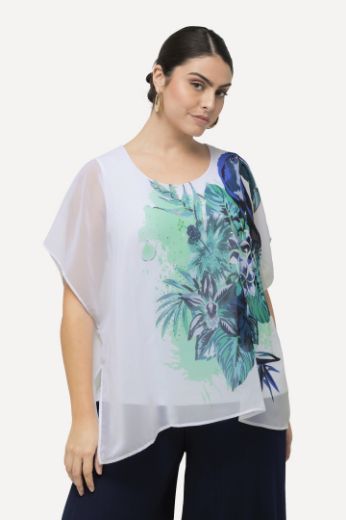 Plus size veliki brojevi Bluza dvoslojna cvjetnog printa za punije