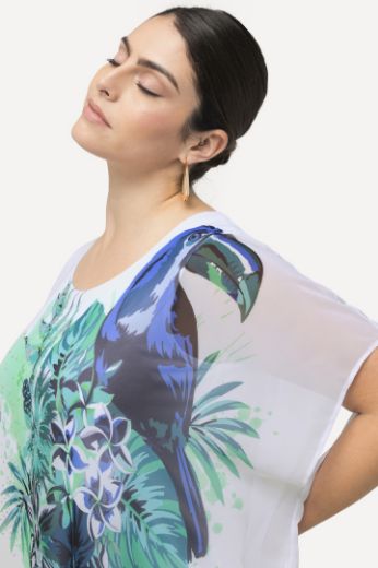 Plus size veliki brojevi Bluza dvoslojna cvjetnog printa za punije