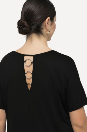 Plus size veliki brojevi Majica kratkih rukava s ringovima na leđima za punije