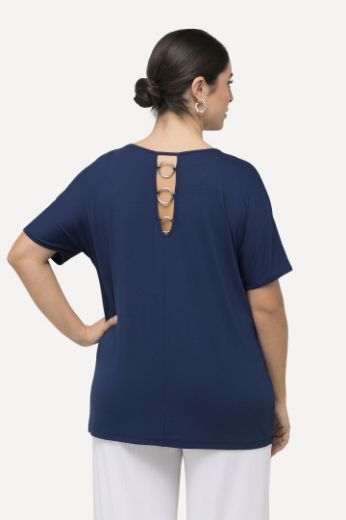Plus size veliki brojevi Majica kratkih rukava s ringovima na leđima za punije