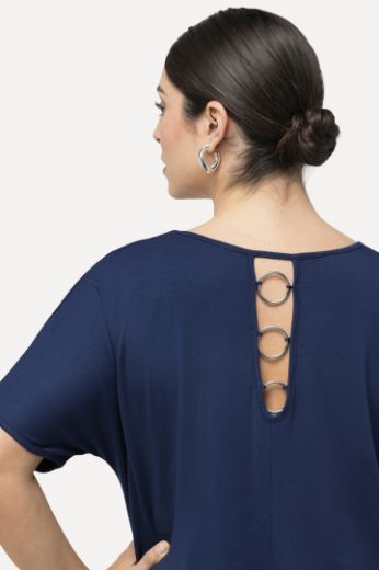 Plus size veliki brojevi Majica kratkih rukava s ringovima na leđima za punije