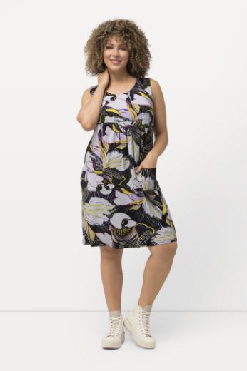 Plus size veliki brojevi Haljina midi bez rukava cvjetnog printa za punije