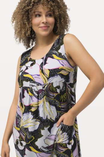 Plus size veliki brojevi Haljina midi bez rukava cvjetnog printa za punije